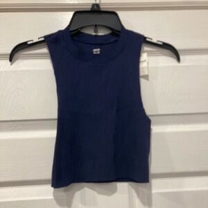 Aerie Dark Blue Ribbed Top XS